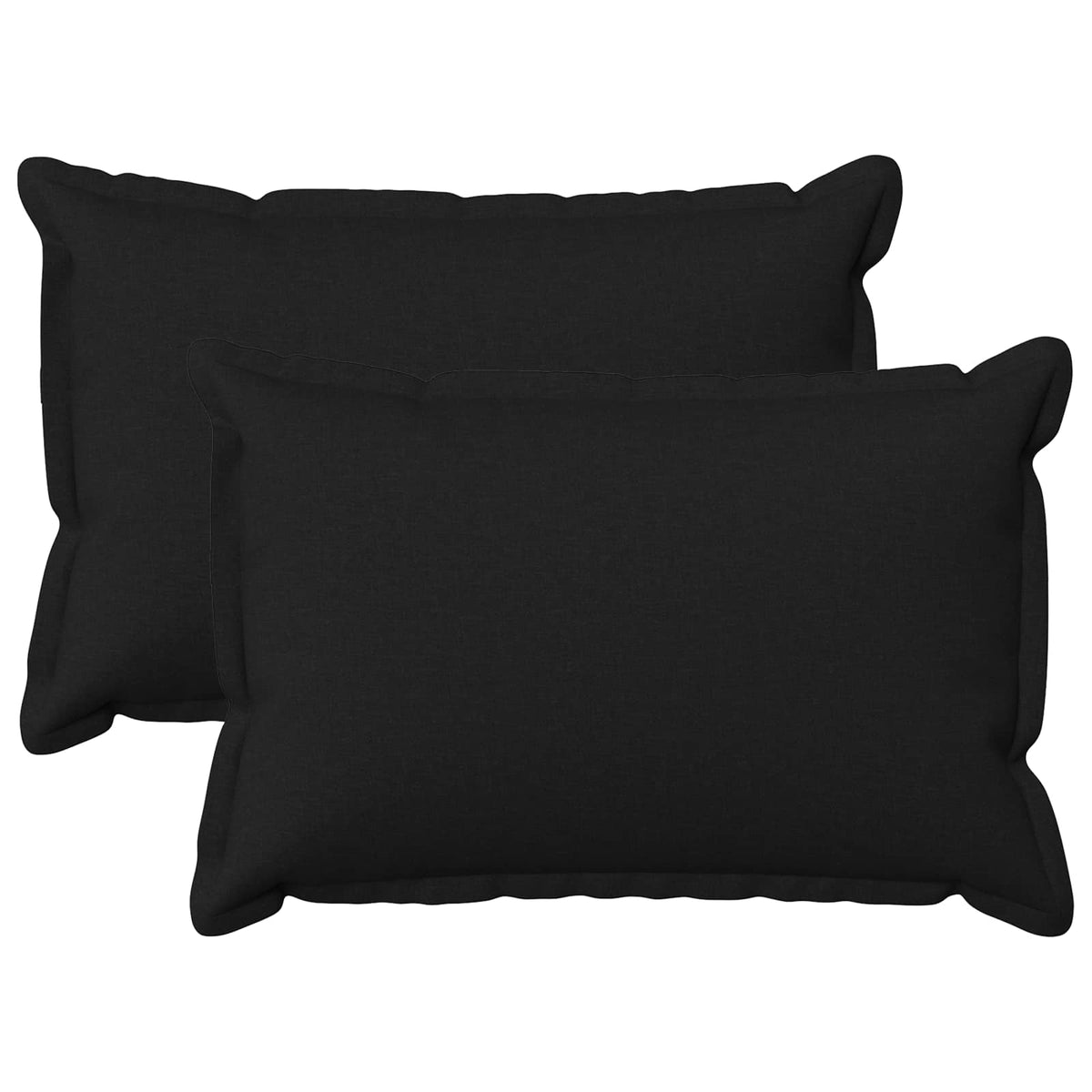 Throw Pillow HOUTEN 50 x 75 cm Faux Linen 2 pcs Black