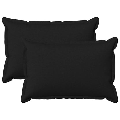 Throw Pillow HOUTEN 50 x 75 cm Faux Linen 2 pcs Black