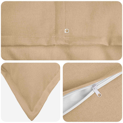 Throw Pillow HOUTEN 65 x 65 cm Faux Linen 2 pcs Cream