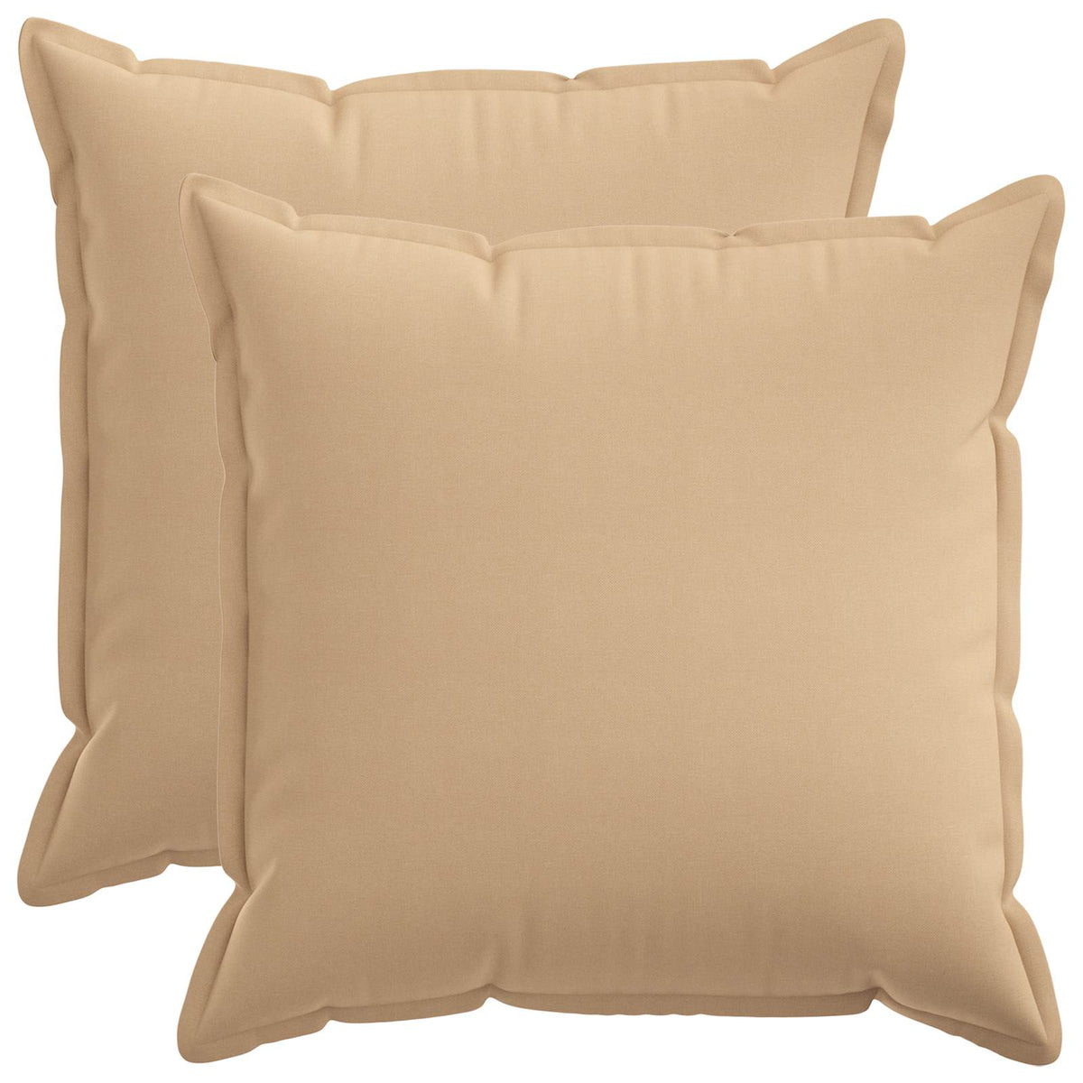 Throw Pillow HOUTEN 65 x 65 cm Faux Linen 2 pcs Cream