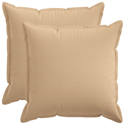 Throw Pillow HOUTEN 65 x 65 cm Faux Linen 2 pcs Cream