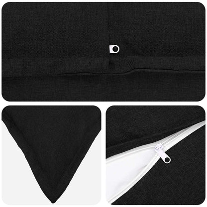 Throw Pillow HOUTEN Faux Linen Black