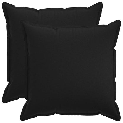 Throw Pillow HOUTEN 80 x 80 cm Faux Linen 2 pcs Black