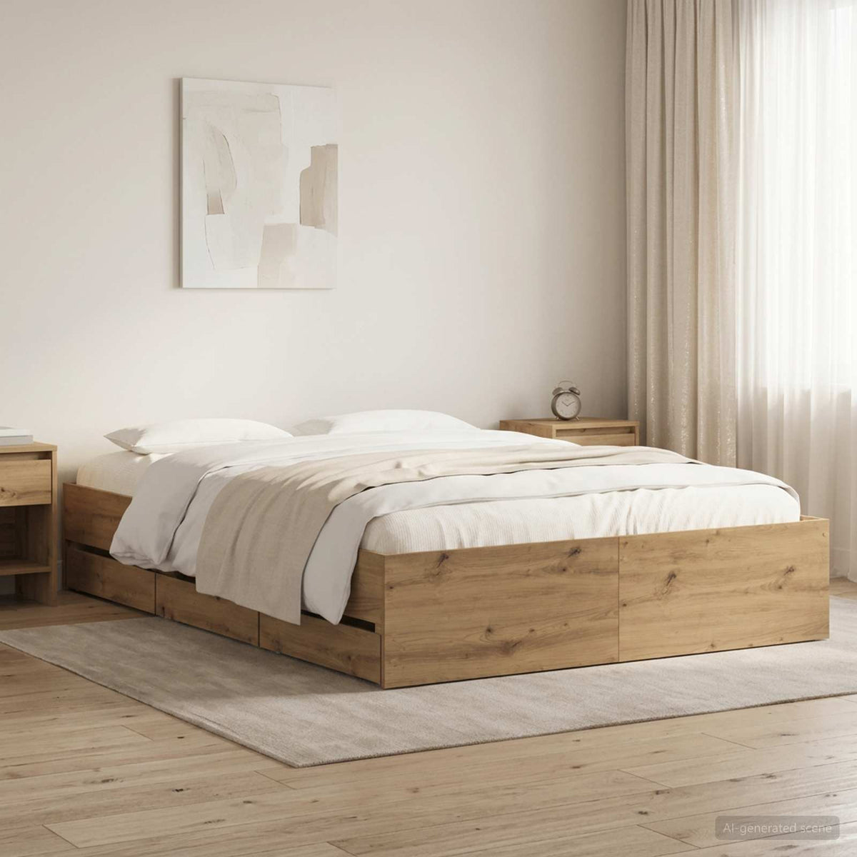 vidaXL Bed Frame with Drawers without Mattress 150x200 cm