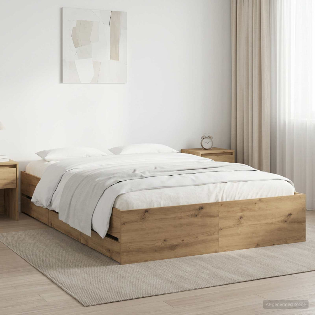 vidaXL Bed Frame with Drawers without Mattress 140x190 cm