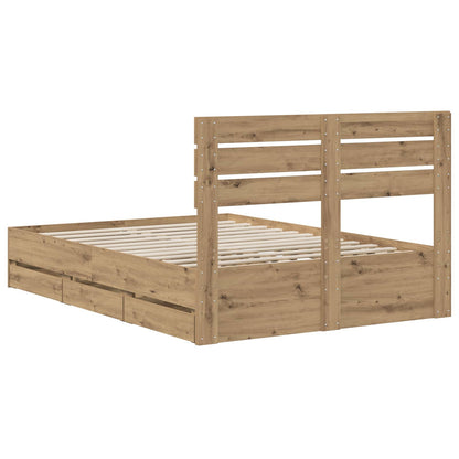 vidaXL Bed Frame with Storage and Headboard Artisan Oak 120 x 200 cm 6