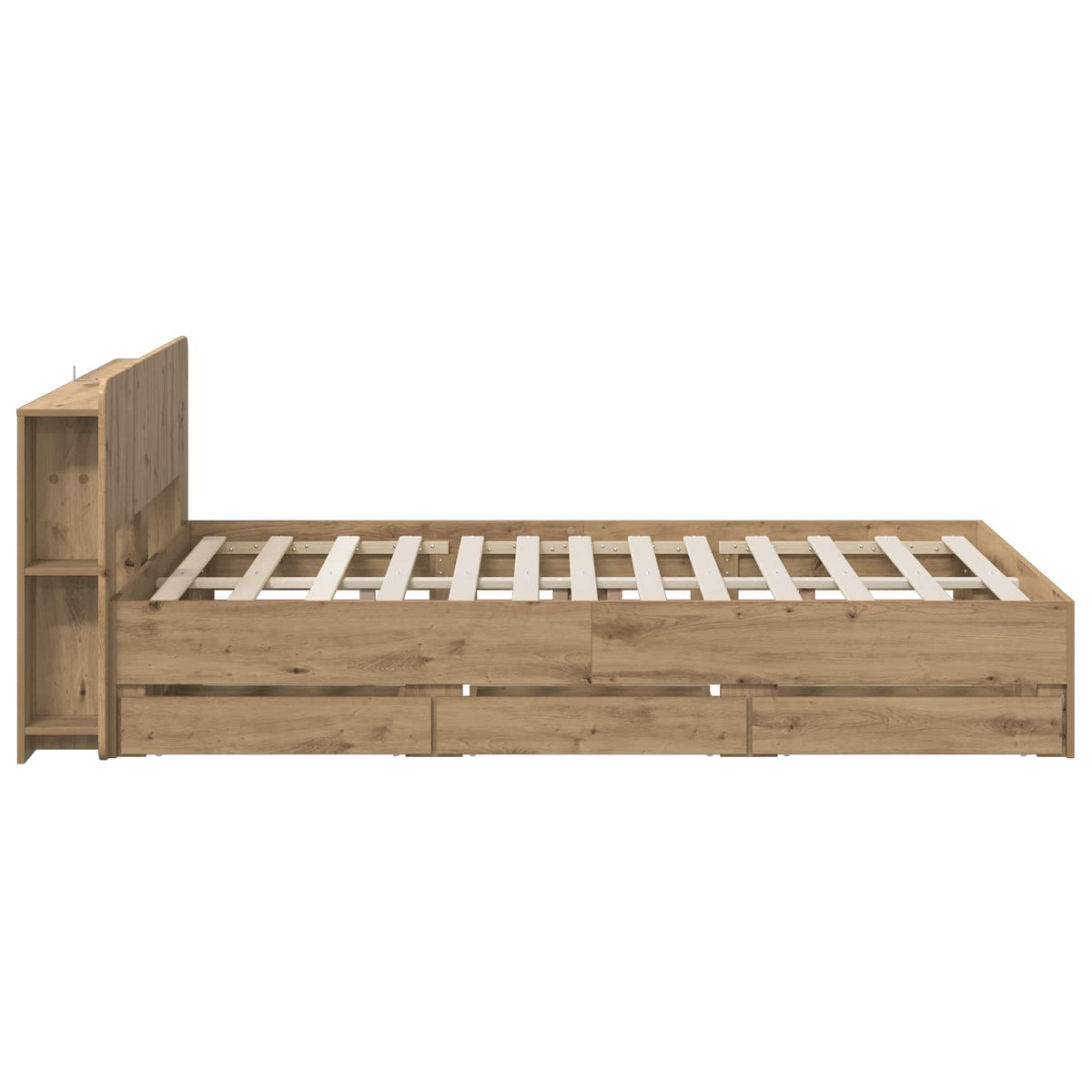 vidaXL Bed Frame with Storage and Headboard Artisan Oak 160 x 200 cm 4