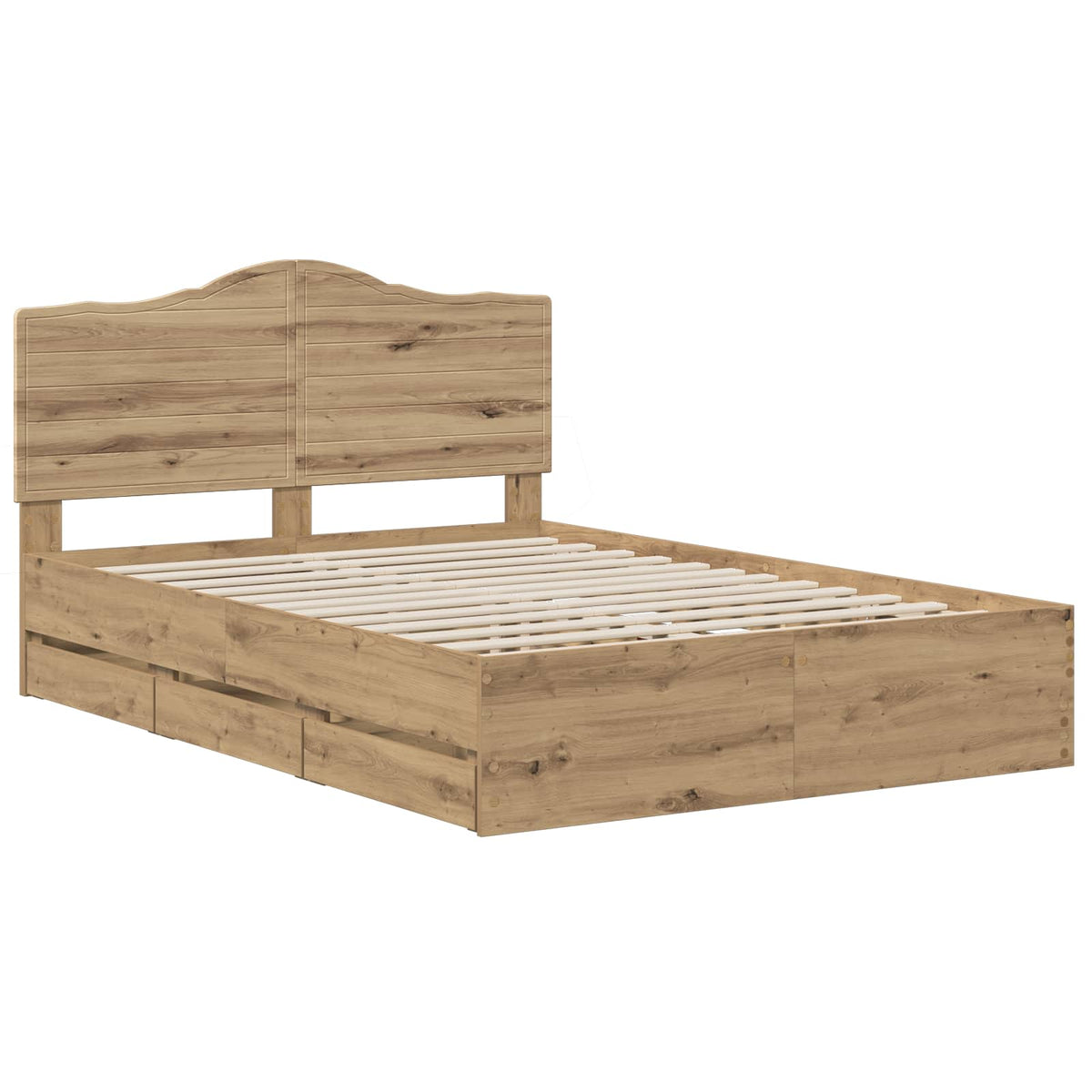 Bed Frame with Storage and Headboard Length 200 cm Artisan oak 160 cm