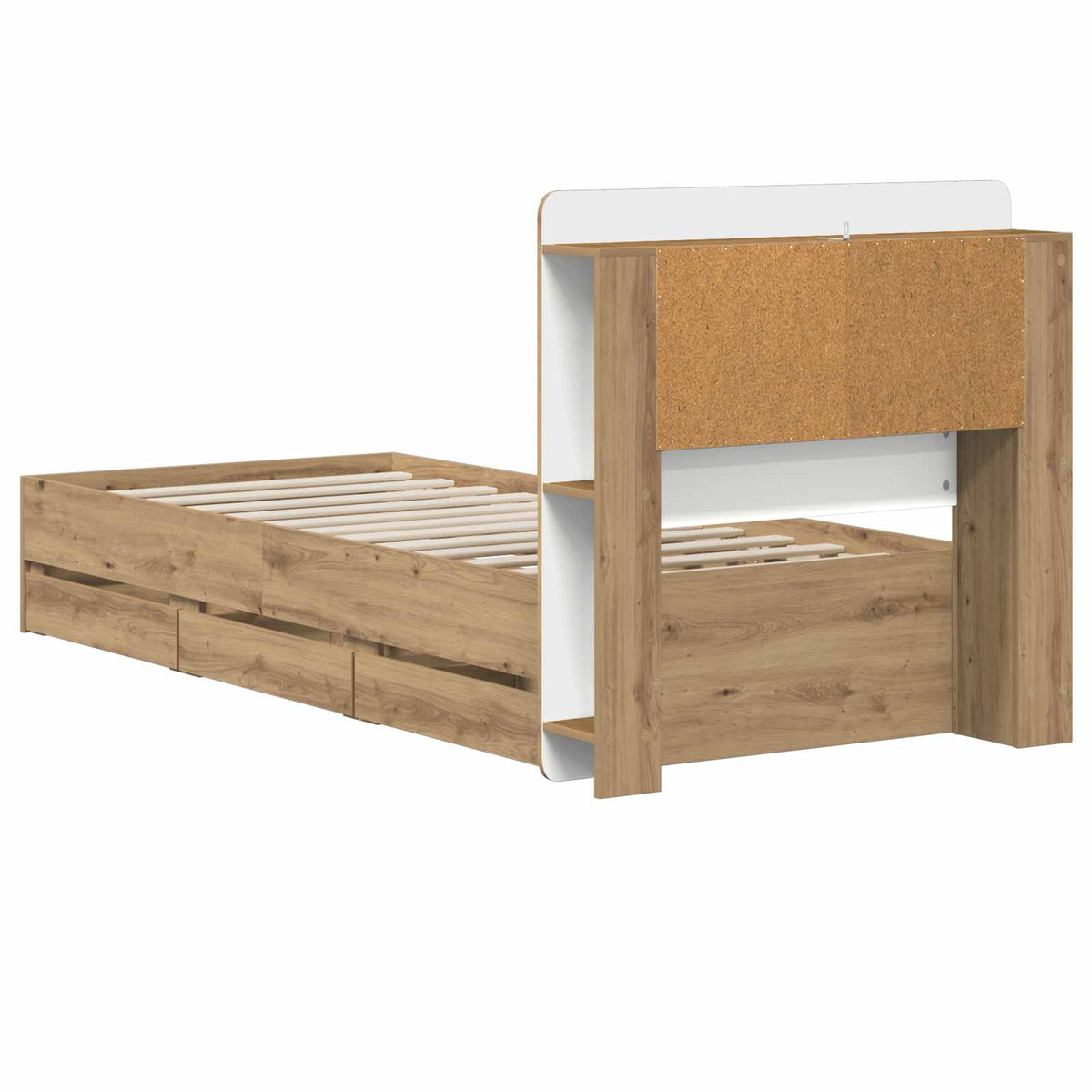 vidaXL Bed Frame with Storage and Headboard Artisan Oak 90 x 200 cm 5