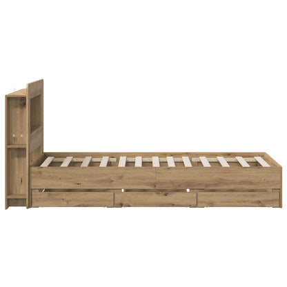 vidaXL Bed Frame with Storage and Headboard Artisan Oak 90 x 200 cm 4