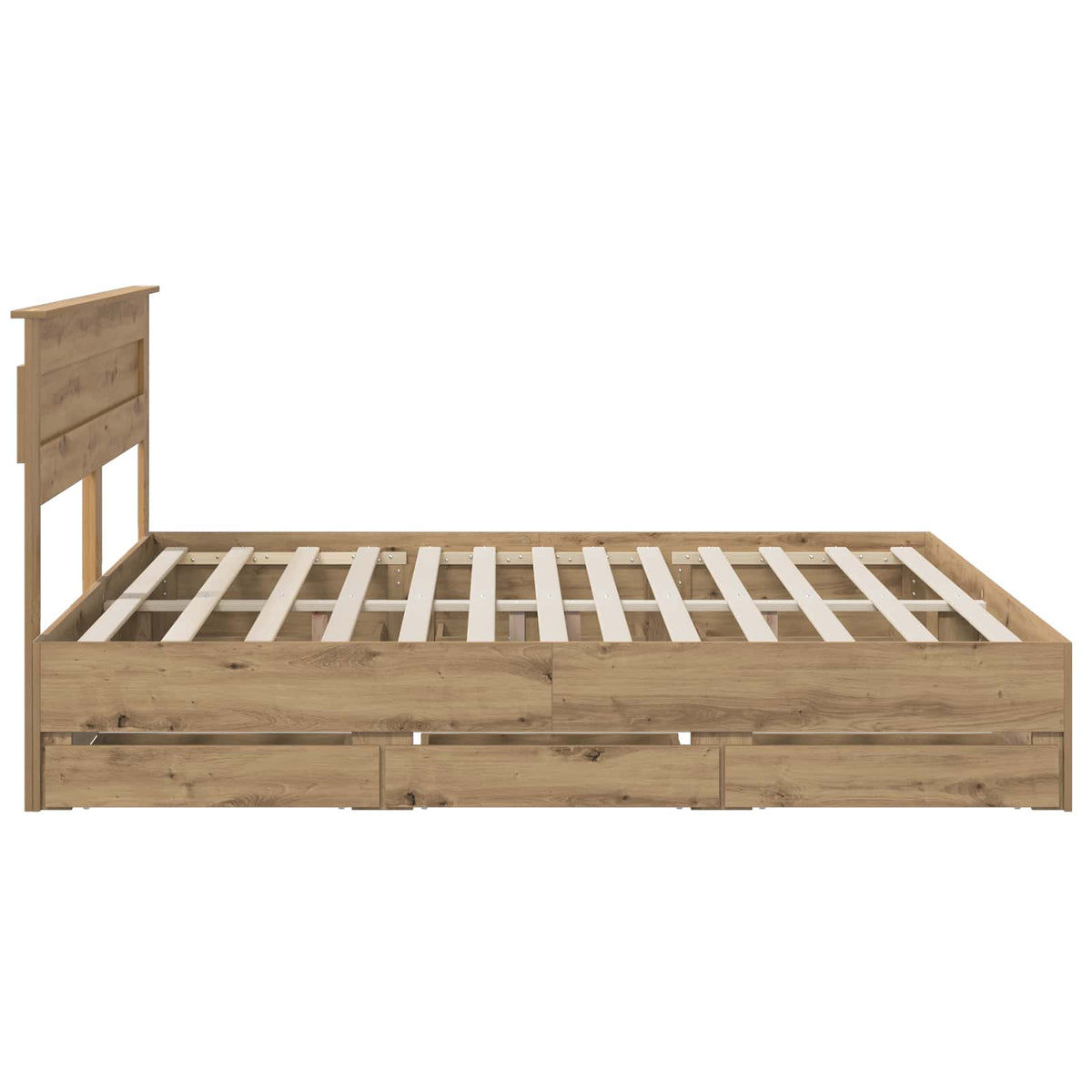 vidaXL Bed Frame with Storage and Headboard Artisan Oak 180 x 200 cm 5