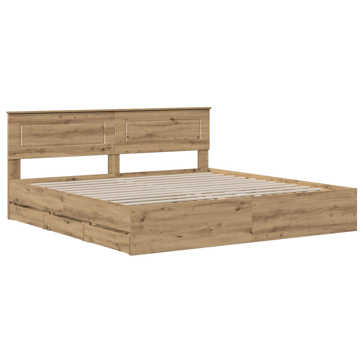vidaXL Bed Frame with Storage and Headboard Artisan Oak 180 x 200 cm 3