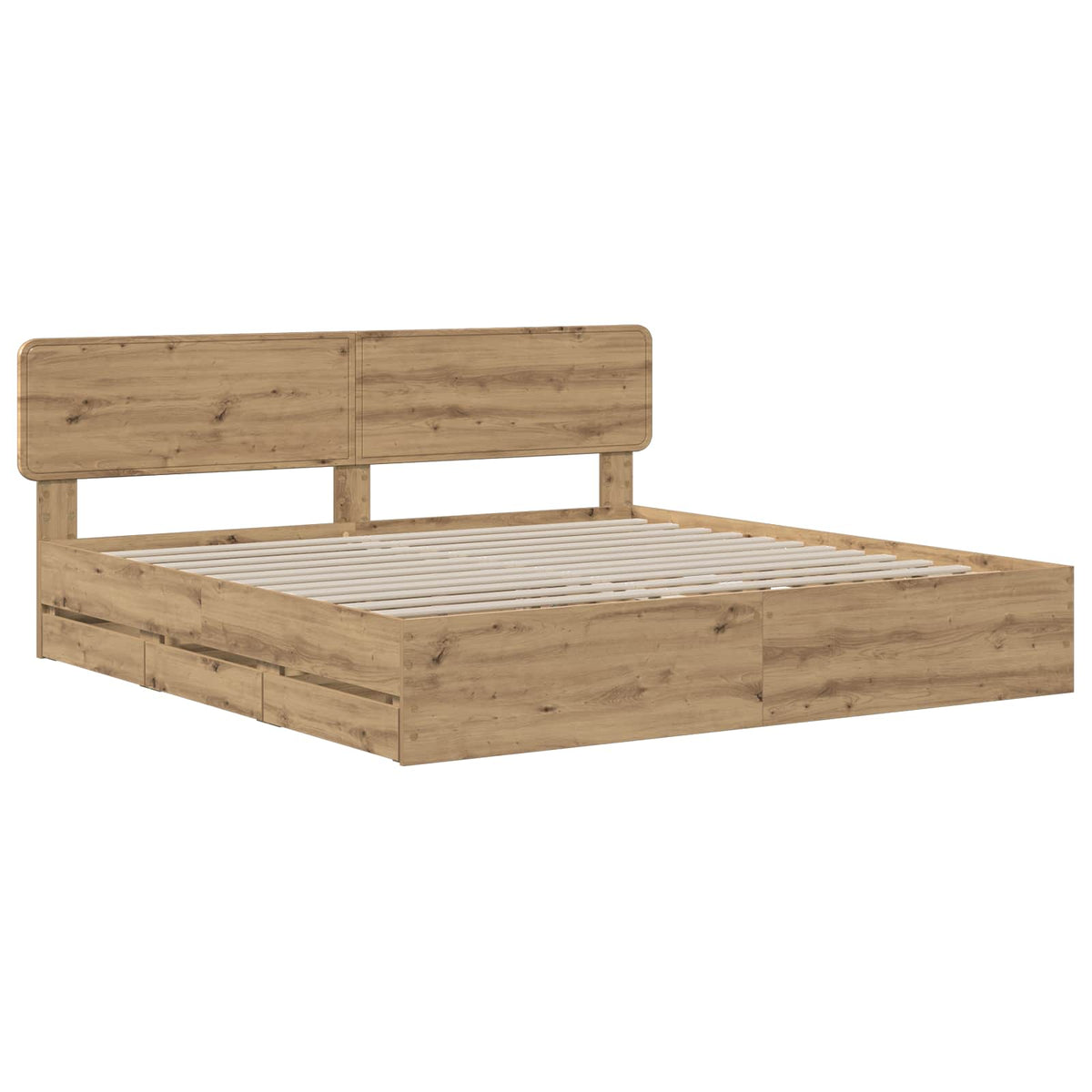 vidaXL Bed Frame with Storage and Headboard Artisan Oak 180 x 200 cm 3