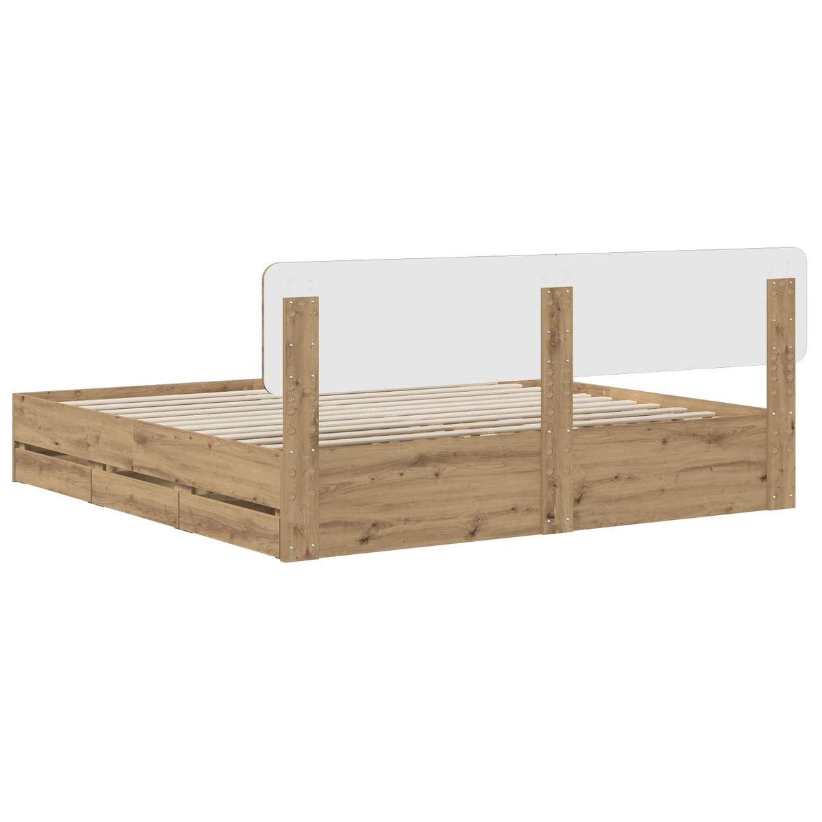 vidaXL Bed Frame with Storage and Headboard Artisan Oak 180 x 200 cm 6