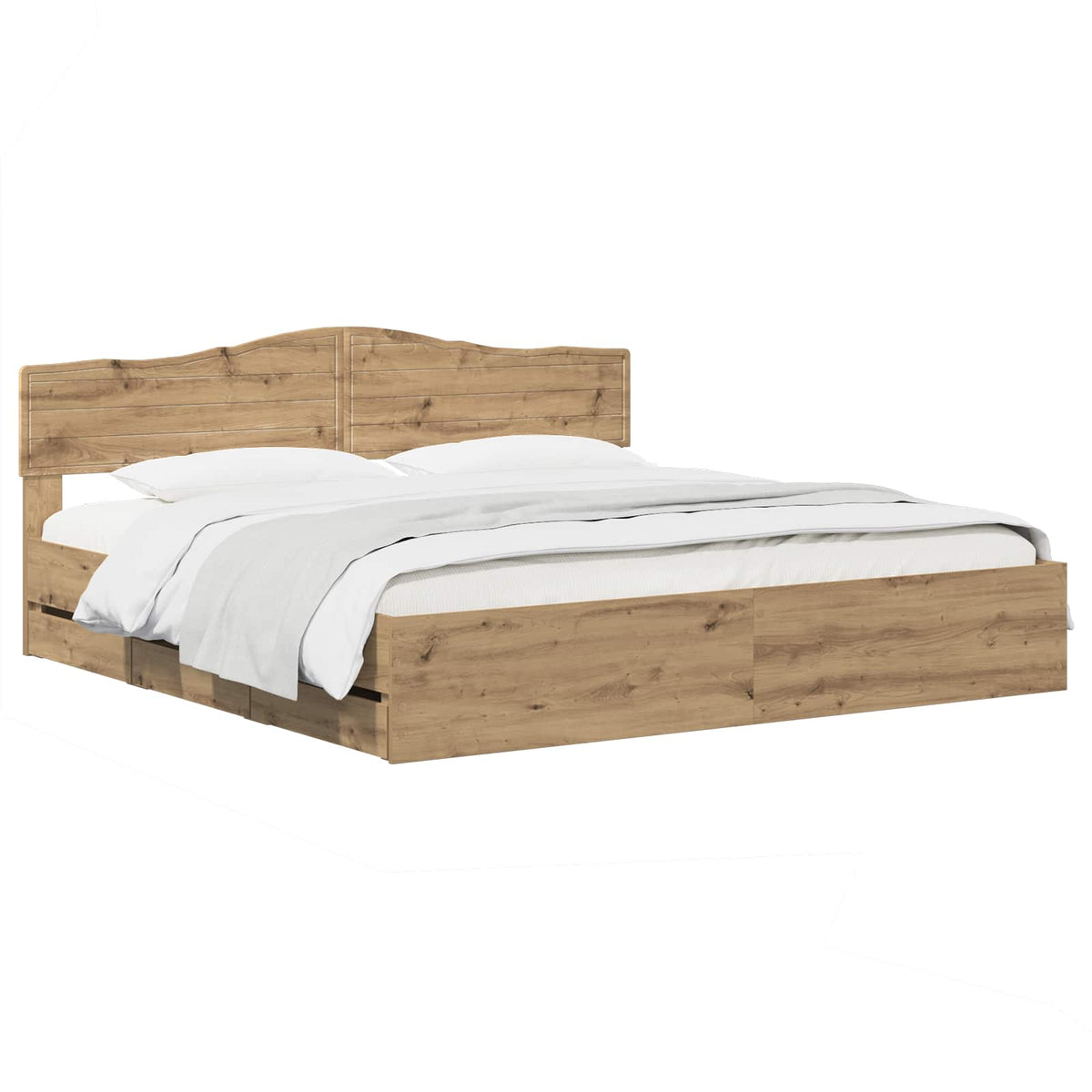 vidaXL Bed Frame with Storage and Headboard Artisan Oak 180 x 200 cm 2