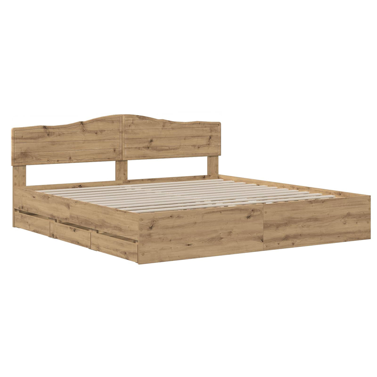vidaXL Bed Frame with Storage and Headboard Artisan Oak 180 x 200 cm 3