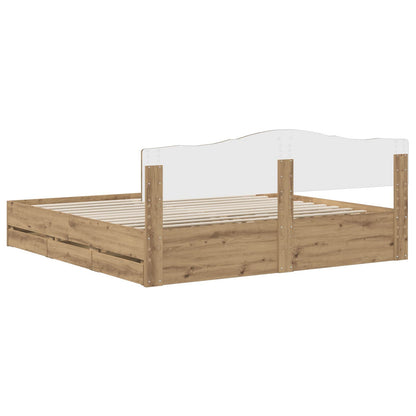 vidaXL Bed Frame with Storage and Headboard Artisan Oak 180 x 200 cm 6