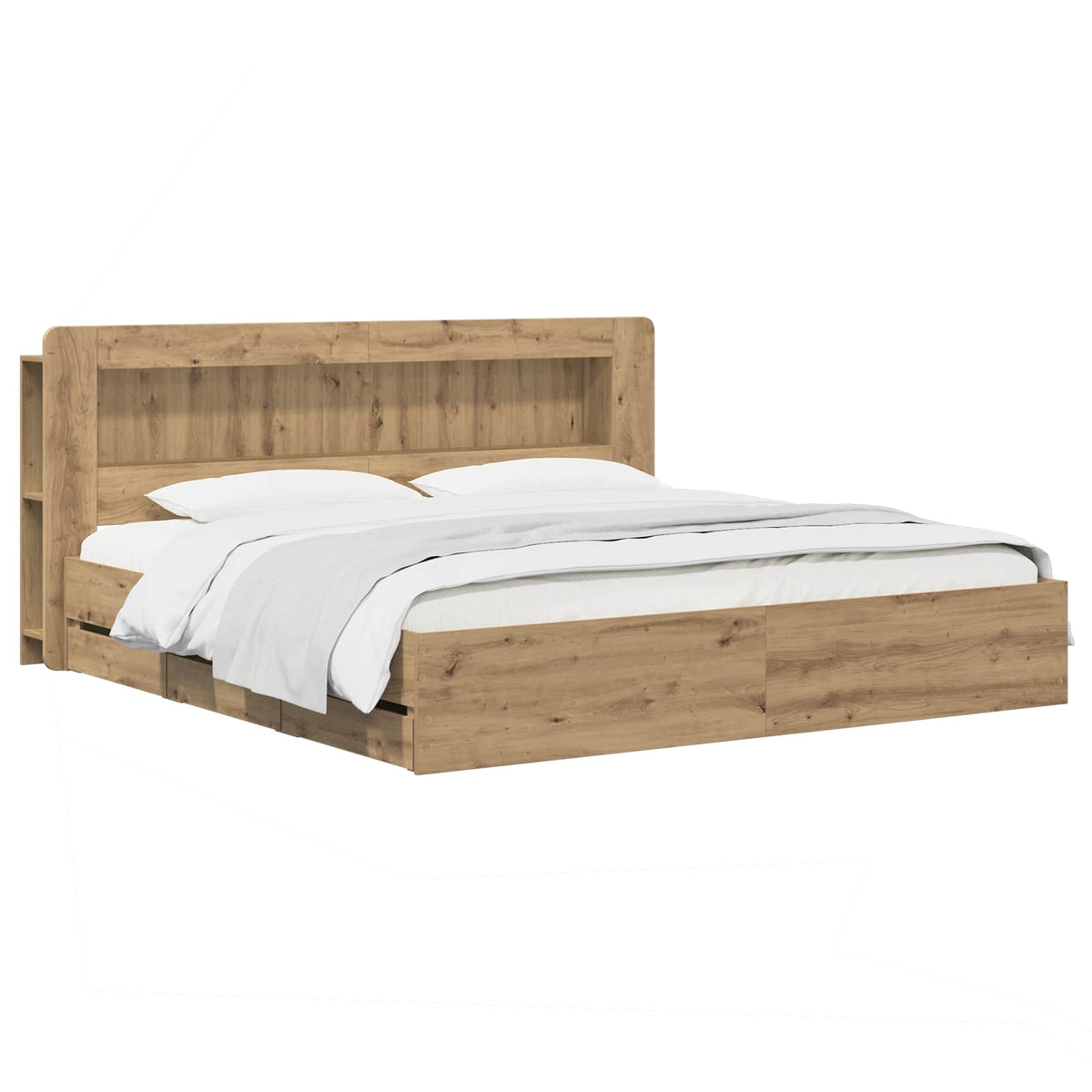 vidaXL Bed Frame with Storage and Headboard Artisan Oak 180 x 200 cm 1