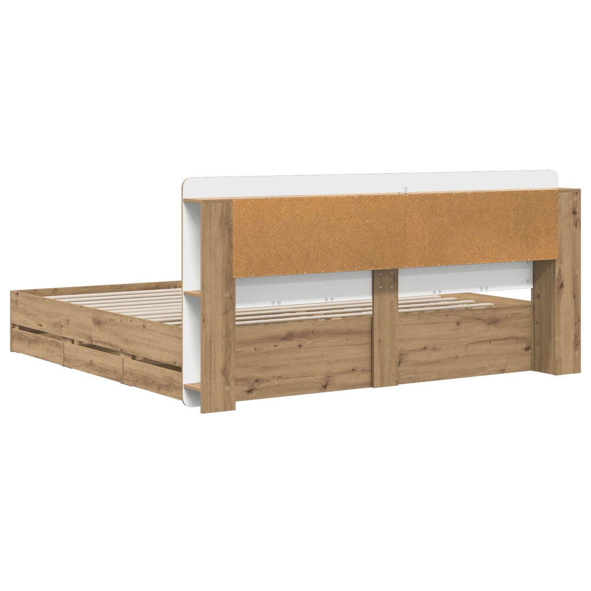 vidaXL Bed Frame with Storage and Headboard Artisan Oak 180 x 200 cm 5