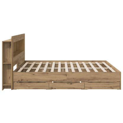 vidaXL Bed Frame with Storage and Headboard Artisan Oak 180 x 200 cm 4
