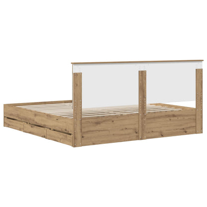 vidaXL Bed Frame with Storage and Headboard Artisan Oak 180 x 200 cm 6