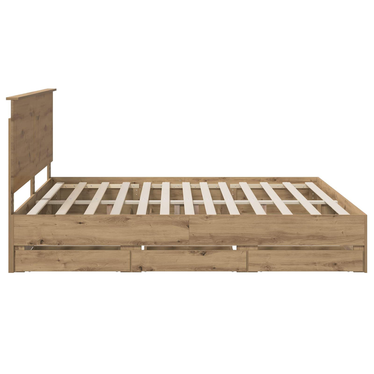 vidaXL Bed Frame with Storage and Headboard Artisan Oak 180 x 200 cm 5