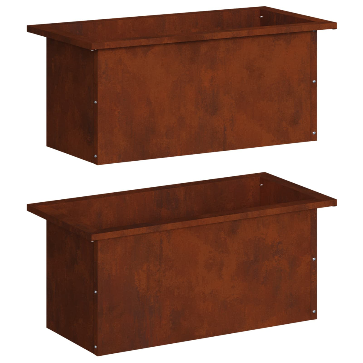 Garden Planter with LED 30 x 60 x 30 cm Steel 2 pcs Weathering steel