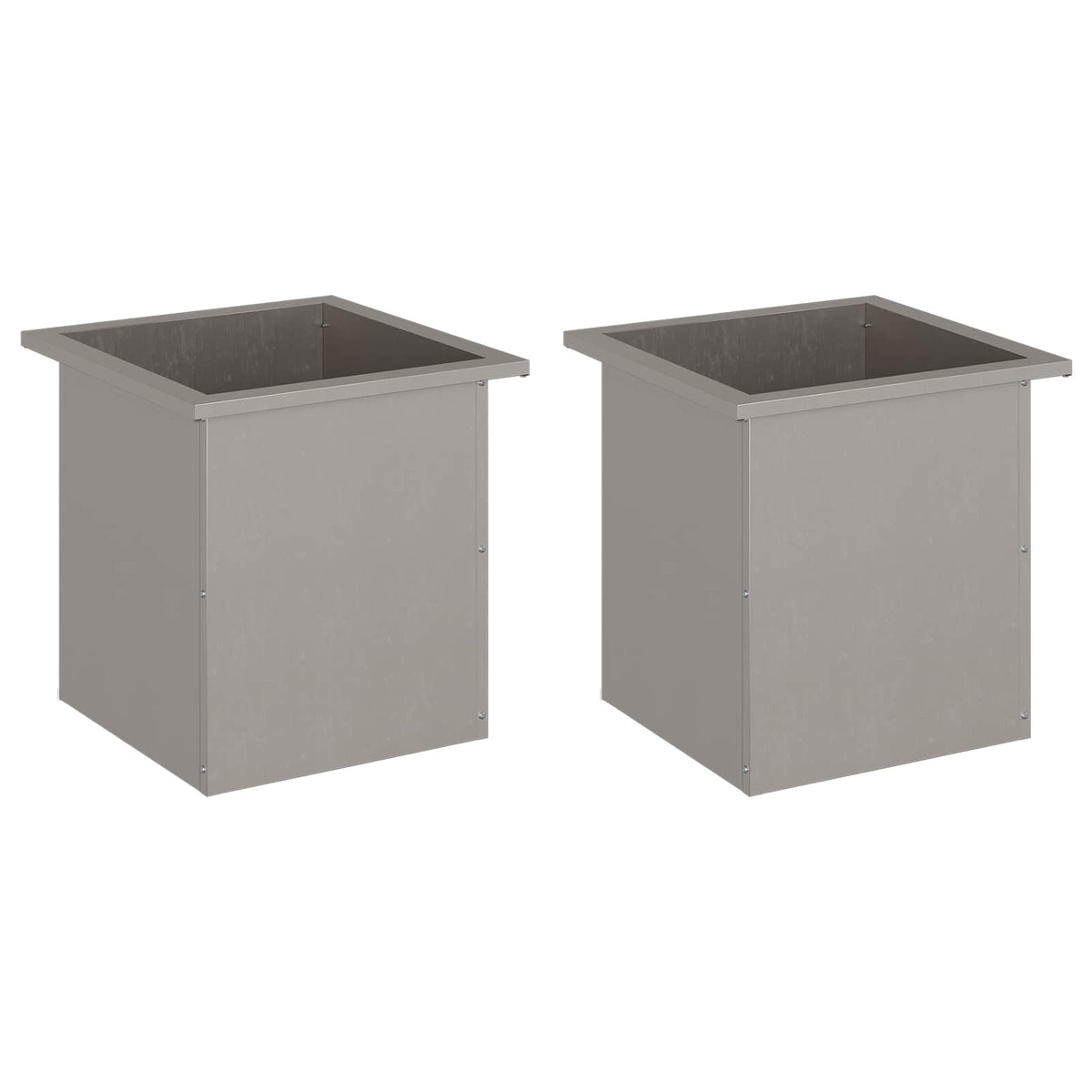 Garden Planter with LED 40 x 40 x 40 cm Steel 2 pcs Weathering steel