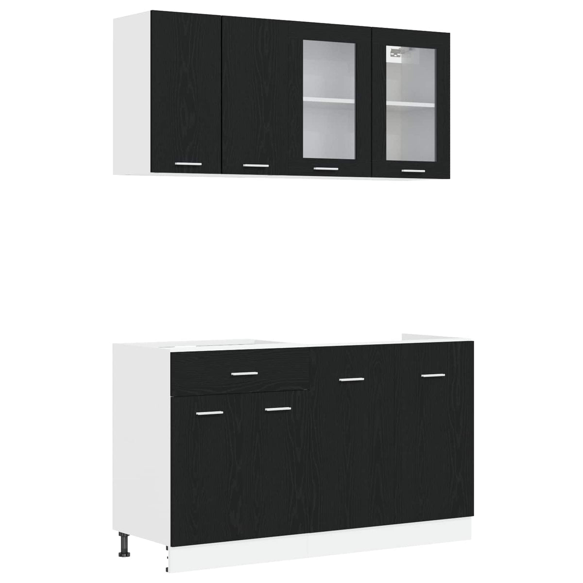Kitchen Unit LYON 4 pcs Engineered Wood Black oak