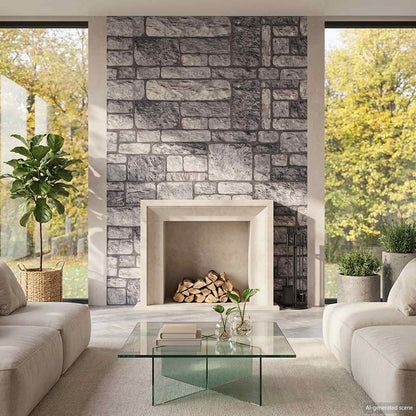 Wall Panels 10 pcs 100 x 50 cm EPS Foam Grey and white