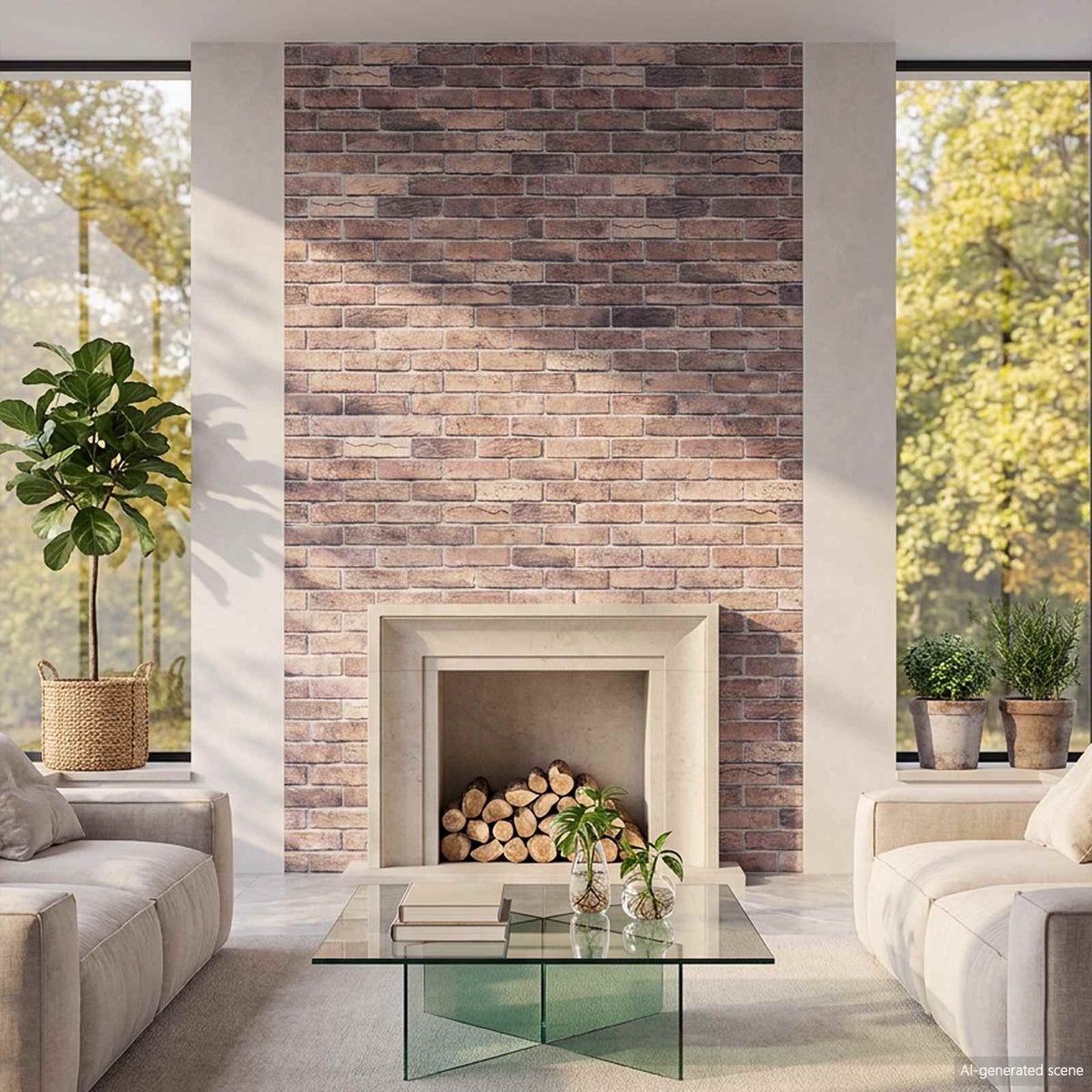 Wall Panels 10 pcs 100 x 50 cm EPS Foam Brown and grey