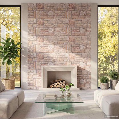 Wall Panels 10 pcs 100 x 50 cm EPS Foam Light brown and white