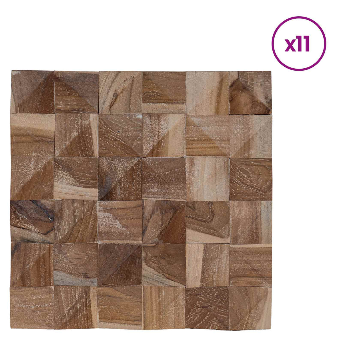 Wall Panel 11 pcs 30 x 30 x 2 cm Natural