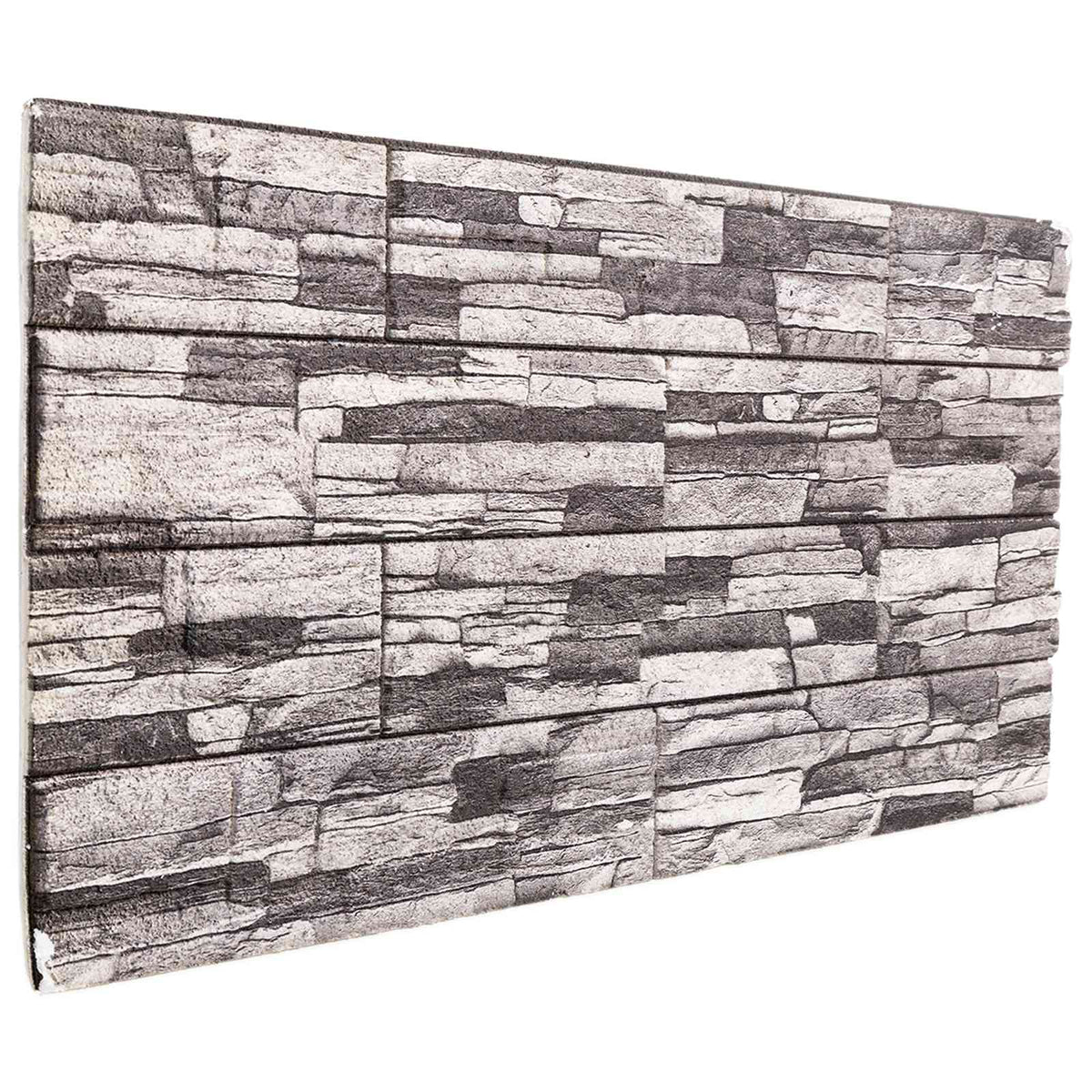 Wall Panels 10 pcs 100 x 50 cm EPS Foam Dark grey and light grey