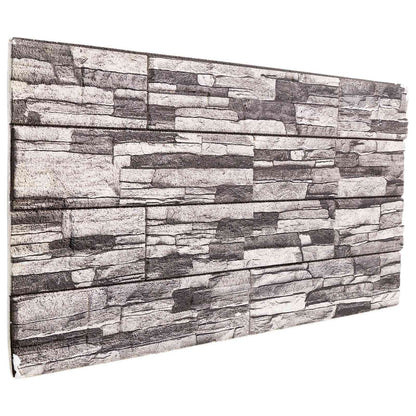 Wall Panels 10 pcs 100 x 50 cm EPS Foam Dark grey and light grey