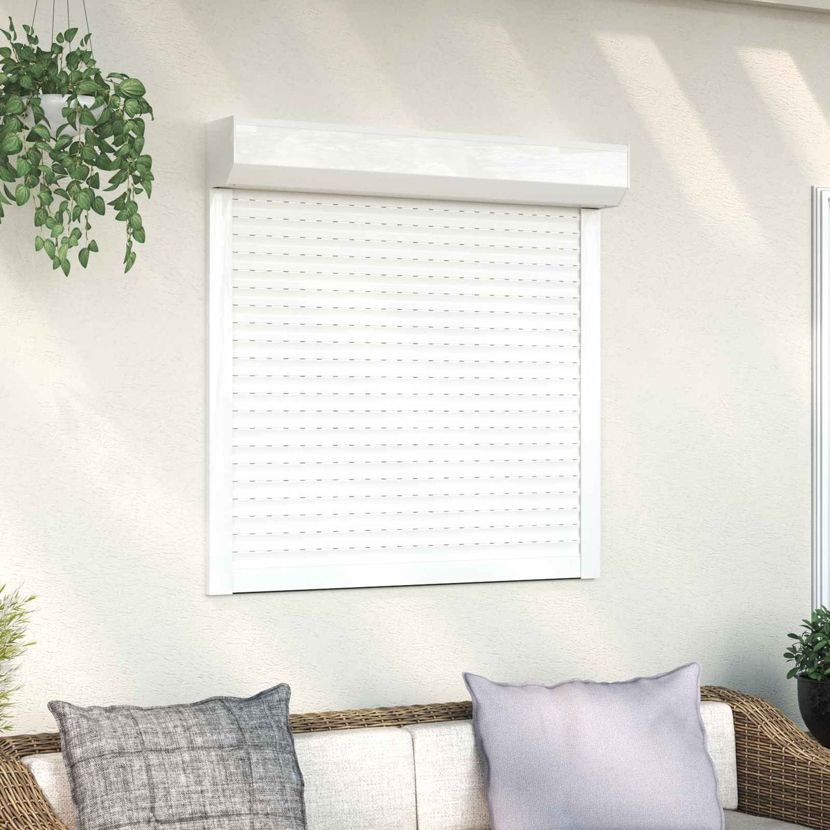 vidaXL Roller Shutter Aluminium and Polyurethane White