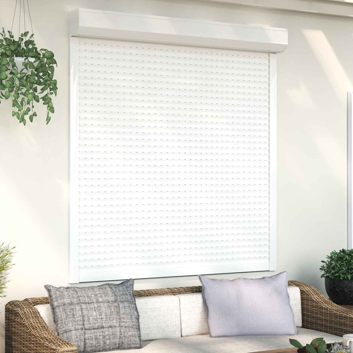 Roller Shutter Aluminium and Polyurethane White 140 cm 150 cm
