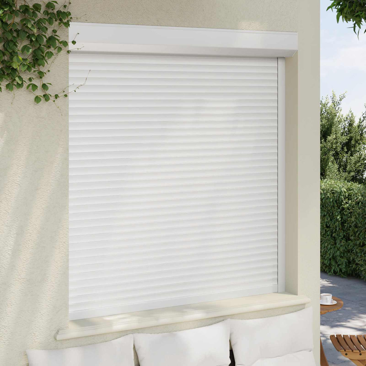 Roller Shutter Aluminium and Polyurethane White 140 cm 150 cm