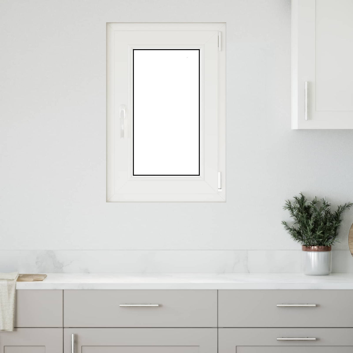 Basement Window Internal Colour RISOR 50 x 50 cm Tilting and Turn Right White Three-layer 50 cm 75 cm