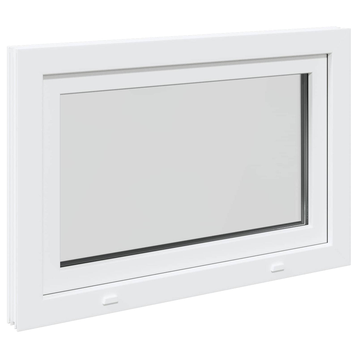 Basement Window Internal Colour RISOR 50 x 50 cm Tilting and Turn Right White Three-layer 110 cm 70 cm