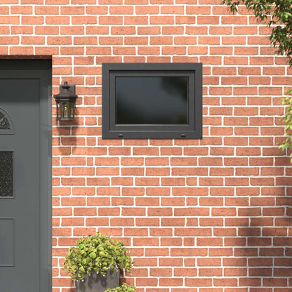 Basement Window Internal Colour White RISOR 80 x 50 cm Tilting and Turn Right Anthracite Two-layer 80 cm 70 cm