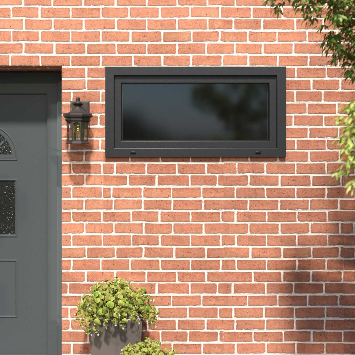 Basement Window Internal Colour White RISOR 80 x 50 cm Tilting and Turn Right Anthracite Two-layer 120 cm 60 cm