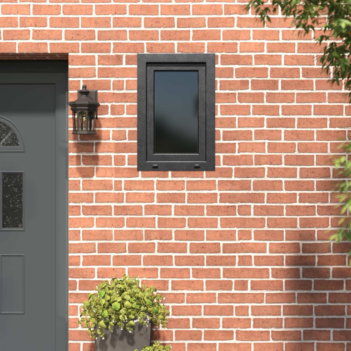 Basement Window Internal Colour White RISOR Tilting Turn Right Anthracite Three-layer