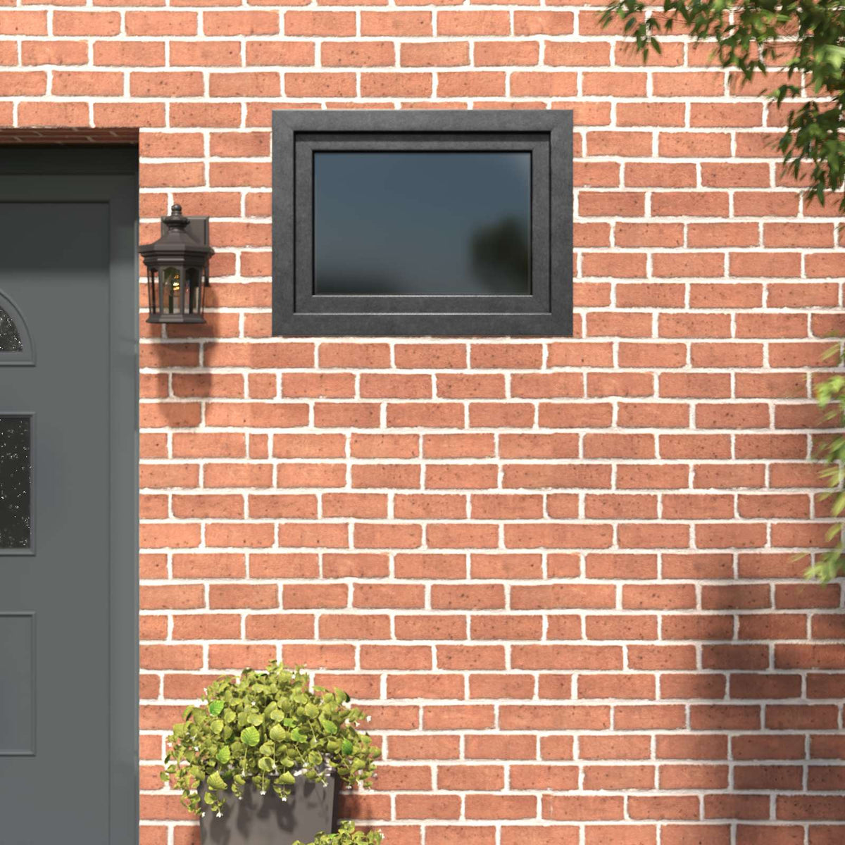 Basement Window Internal Colour White RISOR Tilting Turn Right Anthracite Three-layer