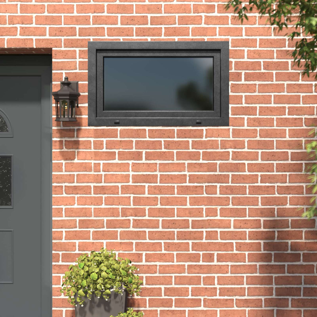 Basement Window Internal Colour White RISOR Tilting Turn Right Anthracite Three-layer