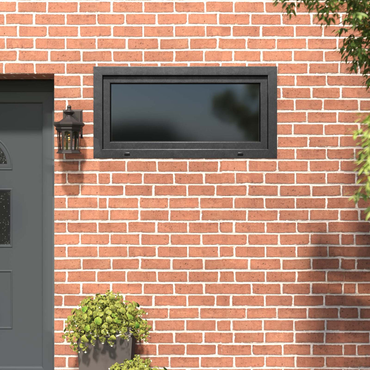 Basement Window Internal Colour White RISOR 60 x 60 cm Tilting and Turn Right Anthracite Three-layer 120 cm 60 cm