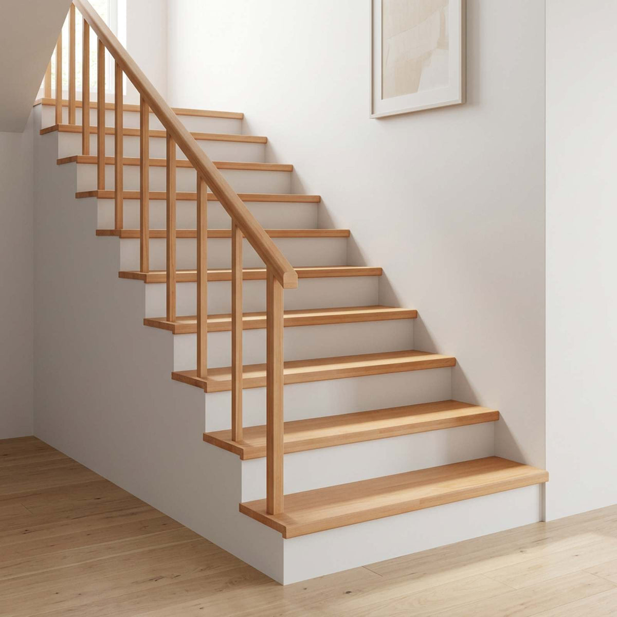 vidaXL Stair Treads Solid Beech Wood Depth 25 cm 12 pcs Natural