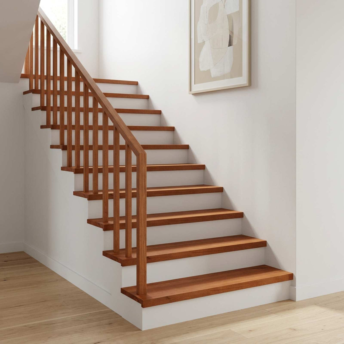 vidaXL Stair Treads 8 pcs 90 x 25 x 2 cm Brown Solid Beech Wood 1