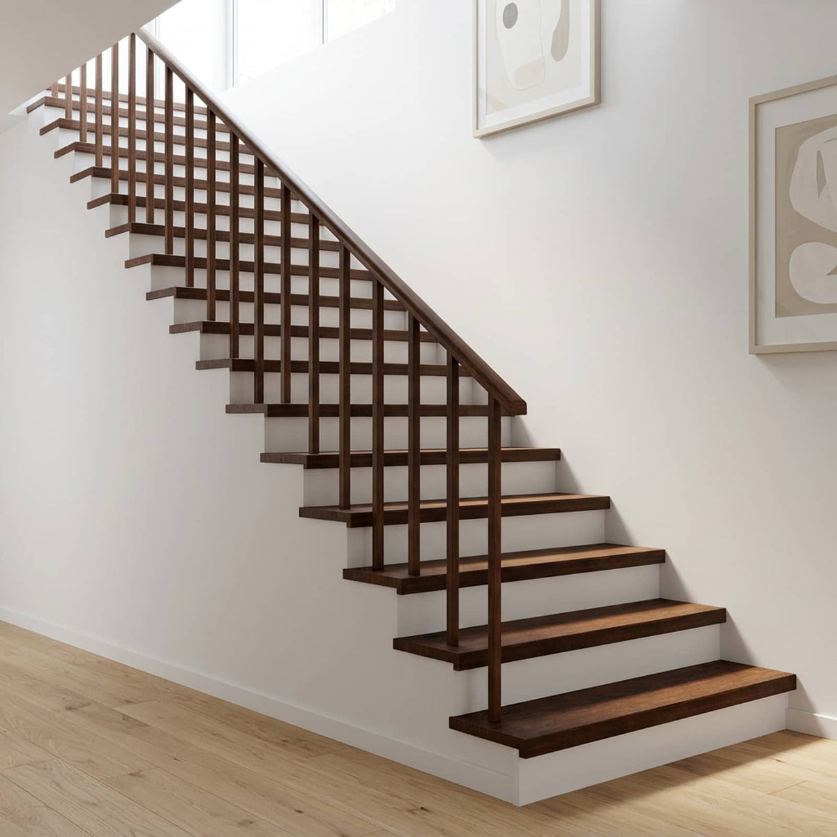 vidaXL Stair Treads 8 pcs 90 x 25 x 2 cm Dark Brown Solid Beech Wood 1