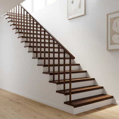 vidaXL Stair Treads 8 pcs 90 x 25 x 2 cm Dark Brown Solid Beech Wood 1